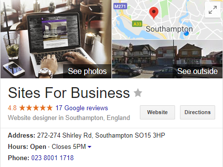 sites for business's Google My Business profile